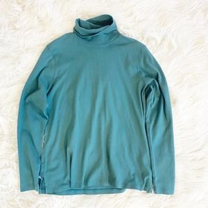 ☀️LASTCHANCE☀️Peruvian Connection Teal 100% Pima Cotton Turtleneck